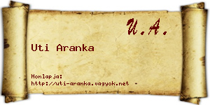 Uti Aranka névjegykártya